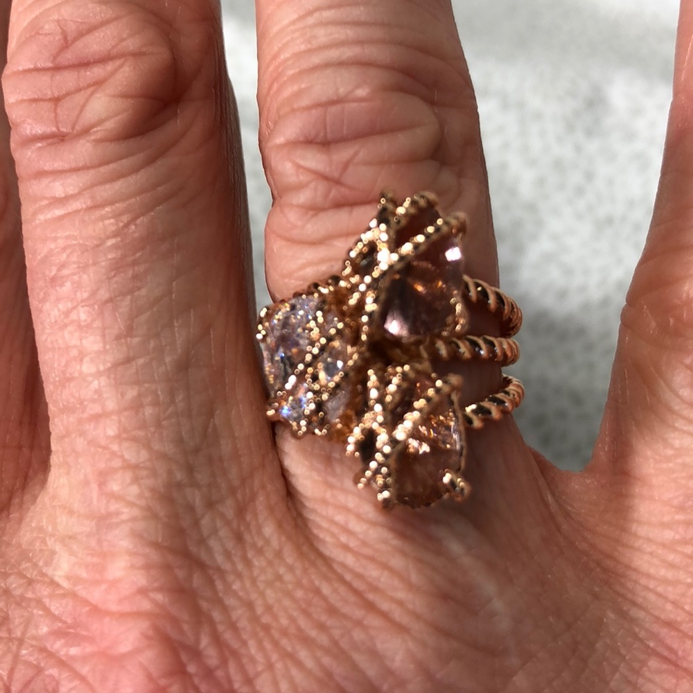NWT Rose Gold CharterClub stone metal wrapped ring - Picture 8 of 8